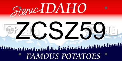 ZCSZ59 Idaho License Plate