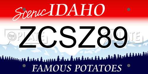 ZCSZ89 Idaho License Plate