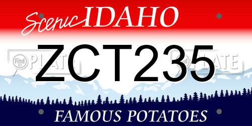 ZCT235 Idaho License Plate