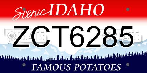 ZCT6285 Idaho License Plate