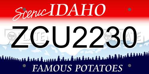 ZCU2230 Idaho License Plate
