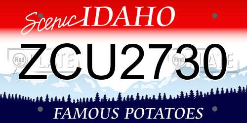 ZCU2730 Idaho License Plate