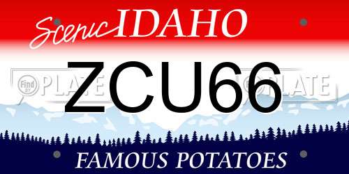 ZCU66 Idaho License Plate