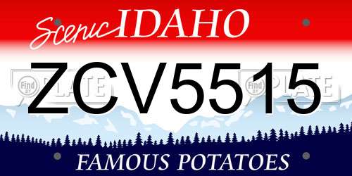 ZCV5515 Idaho License Plate