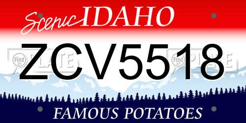 ZCV5518 Idaho License Plate