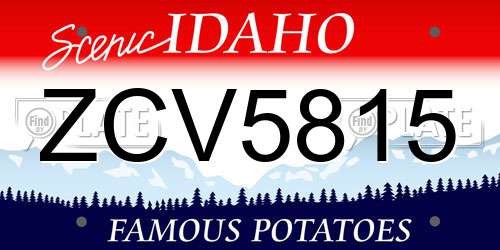 ZCV5815 Idaho License Plate