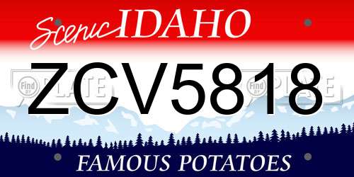 ZCV5818 Idaho License Plate
