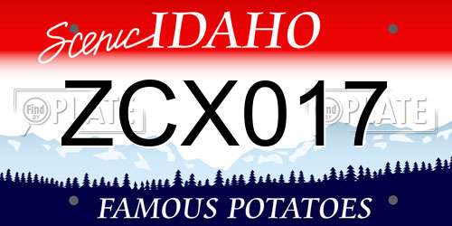ZCX017 Idaho License Plate