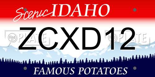 ZCXD12 Idaho License Plate