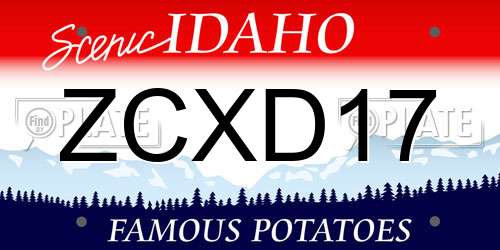 ZCXD17 Idaho License Plate