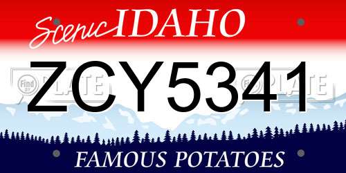 ZCY5341 Idaho License Plate