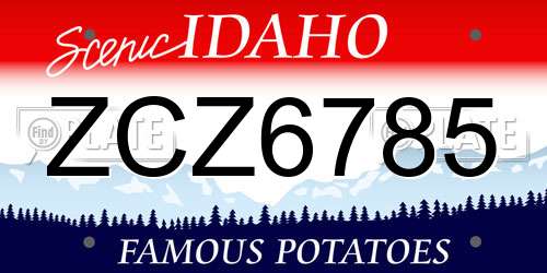 ZCZ6785 Idaho License Plate