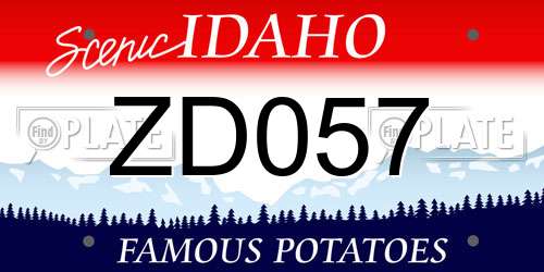ZD057 Idaho License Plate