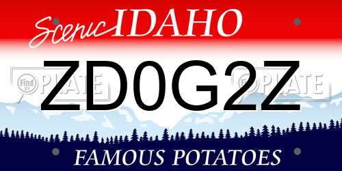 ZD0G2Z Idaho License Plate