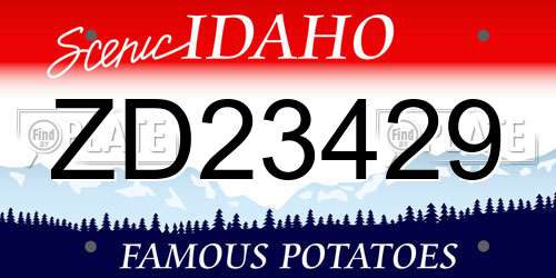 ZD23429 Idaho License Plate