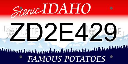 ZD2E429 Idaho License Plate