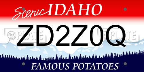 ZD2Z0Q Idaho License Plate