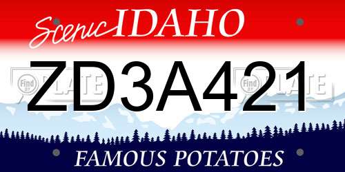 ZD3A421 Idaho License Plate