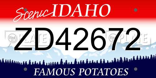 ZD42672 Idaho License Plate