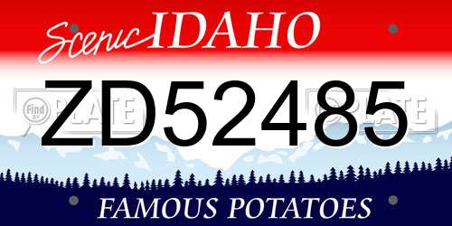 ZD52485 Idaho License Plate