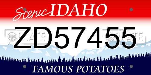 ZD57455 Idaho License Plate