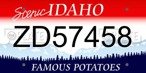 ZD57458 Idaho License Plate