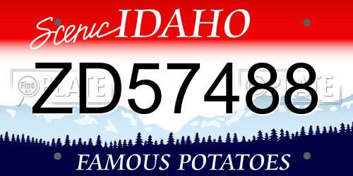 ZD57488 Idaho License Plate