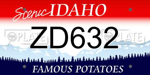 ZD632 Idaho License Plate