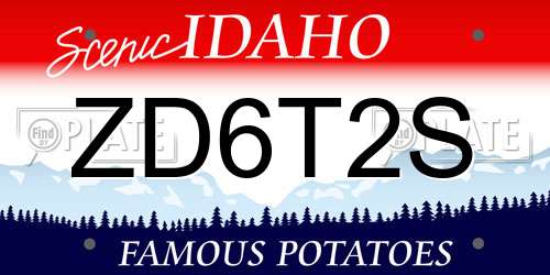 ZD6T2S Idaho License Plate