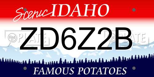 ZD6Z2B Idaho License Plate