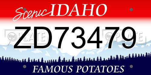 ZD73479 Idaho License Plate