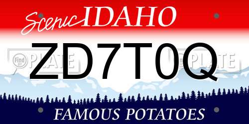 ZD7T0Q Idaho License Plate