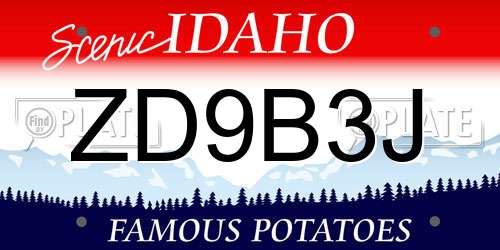 ZD9B3J Idaho License Plate
