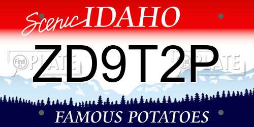 ZD9T2P Idaho License Plate