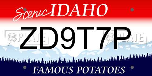 ZD9T7P Idaho License Plate
