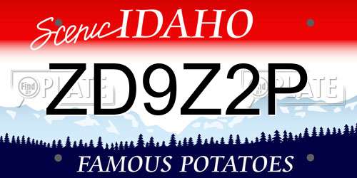 ZD9Z2P Idaho License Plate