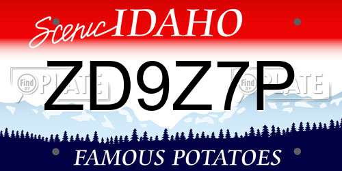 ZD9Z7P Idaho License Plate