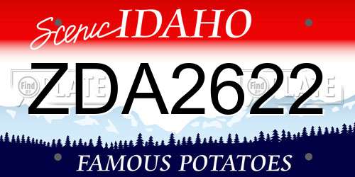 ZDA2622 Idaho License Plate