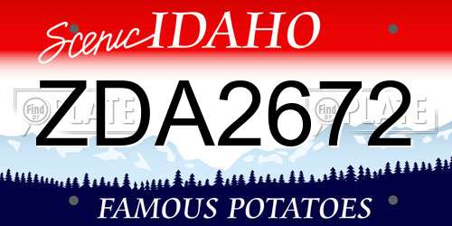 ZDA2672 Idaho License Plate