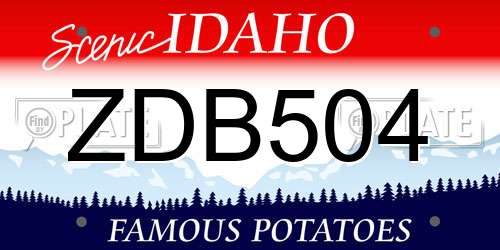 ZDB504 Idaho License Plate
