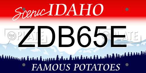ZDB65E Idaho License Plate