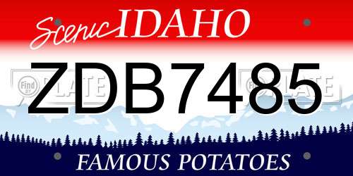 ZDB7485 Idaho License Plate