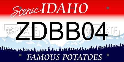 ZDBB04 Idaho License Plate