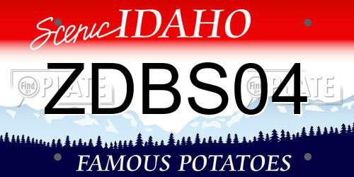 ZDBS04 Idaho License Plate