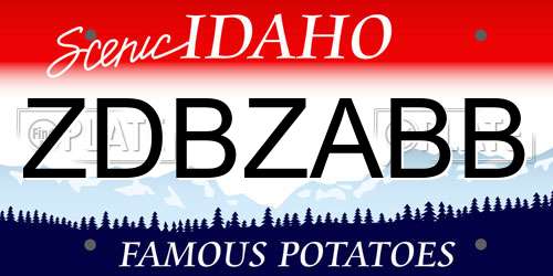 ZDBZABB Idaho License Plate