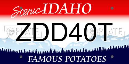 ZDD40T Idaho License Plate