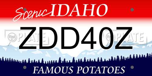 ZDD40Z Idaho License Plate