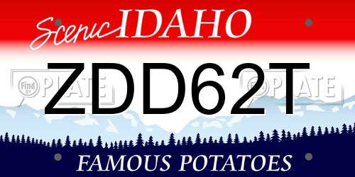 ZDD62T Idaho License Plate