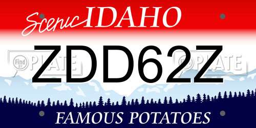 ZDD62Z Idaho License Plate