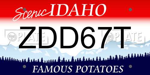 ZDD67T Idaho License Plate
